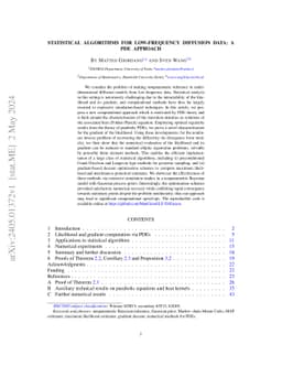 Statistical algorithms for low-frequency diffusion data: A PDE approach