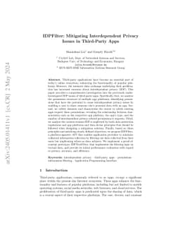 IDPFilter: Mitigating Interdependent Privacy Issues in Third-Party Apps