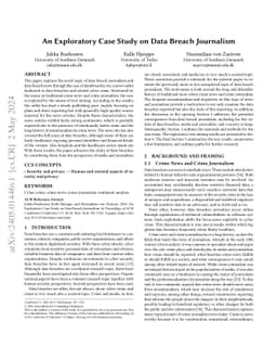 An Exploratory Case Study on Data Breach Journalism
