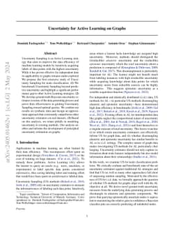 Uncertainty for Active Learning on Graphs