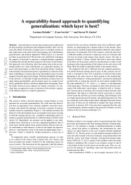 A separability-based approach to quantifying generalization: which layer
  is best?