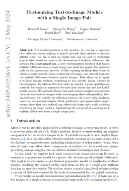 Customizing Text-to-Image Models with a Single Image Pair