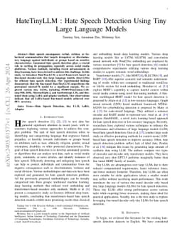 HateTinyLLM : Hate Speech Detection Using Tiny Large Language Models
