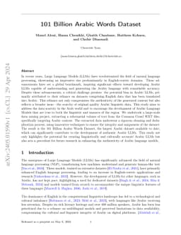 101 Billion Arabic Words Dataset