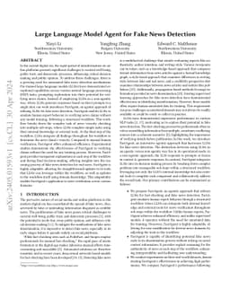 Large Language Model Agent for Fake News Detection