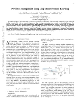 Portfolio Management using Deep Reinforcement Learning