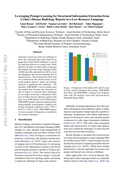 Leveraging Prompt-Learning for Structured Information Extraction from
  Crohn's Disease Radiology Reports in a Low-Resource Language