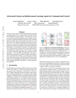 Adversarial Attacks on Reinforcement Learning Agents for Command and
  Control