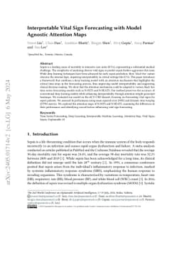 Interpretable Vital Sign Forecasting with Model Agnostic Attention Maps