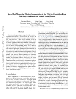 Zero-Shot Monocular Motion Segmentation in the Wild by Combining Deep
  Learning with Geometric Motion Model Fusion