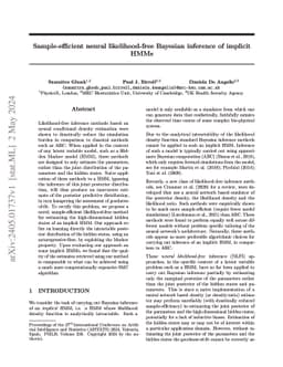 Sample-efficient neural likelihood-free Bayesian inference of implicit
  HMMs