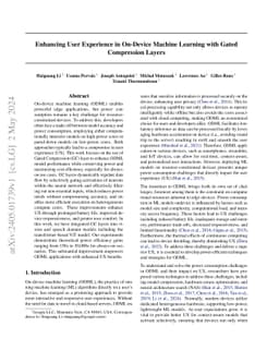 Enhancing User Experience in On-Device Machine Learning with Gated
  Compression Layers
