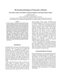 The Psychosocial Impacts of Generative AI Harms