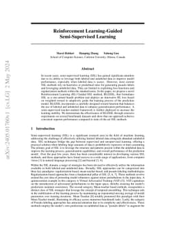 Reinforcement Learning-Guided Semi-Supervised Learning
