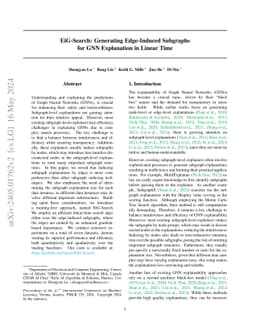 EiG-Search: Generating Edge-Induced Subgraphs for GNN Explanation in
  Linear Time