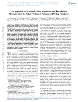 An Approach to Systematic Data Acquisition and Data-Driven Simulation
  for the Safety Testing of Automated Driving Functions