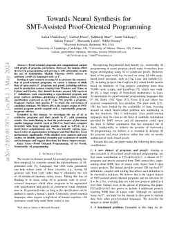 Towards Neural Synthesis for SMT-Assisted Proof-Oriented Programming
