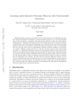 Learning under Imitative Strategic Behavior with Unforeseeable Outcomes