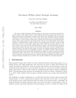 Non-linear Welfare-Aware Strategic Learning