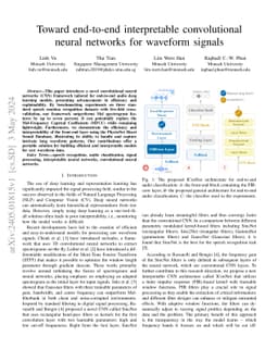 Toward end-to-end interpretable convolutional neural networks for
  waveform signals