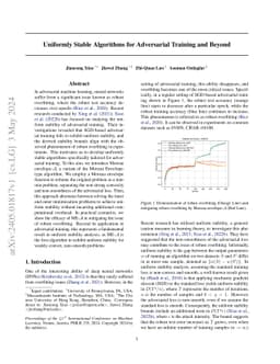 Uniformly Stable Algorithms for Adversarial Training and Beyond