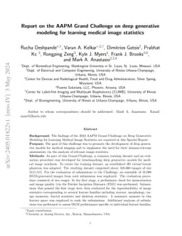 Report on the AAPM Grand Challenge on deep generative modeling for
  learning medical image statistics