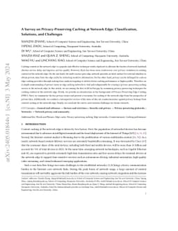 A Survey on Privacy-Preserving Caching at Network Edge: Classification,
  Solutions, and Challenges