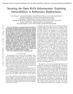 Securing the Open RAN Infrastructure: Exploring Vulnerabilities in
  Kubernetes Deployments