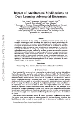 Impact of Architectural Modifications on Deep Learning Adversarial
  Robustness