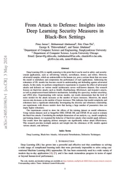 From Attack to Defense: Insights into Deep Learning Security Measures in
  Black-Box Settings