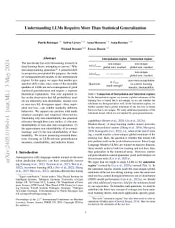 Position: Understanding LLMs Requires More Than Statistical
  Generalization