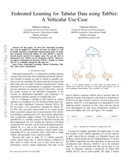 Federated Learning for Tabular Data using TabNet: A Vehicular Use-Case