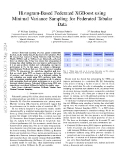 Histogram-Based Federated XGBoost using Minimal Variance Sampling for
  Federated Tabular Data