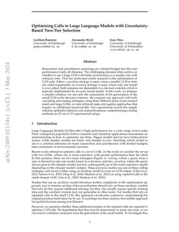 Optimising Calls to Large Language Models with Uncertainty-Based
  Two-Tier Selection
