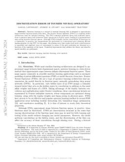 Discretization Error of Fourier Neural Operators