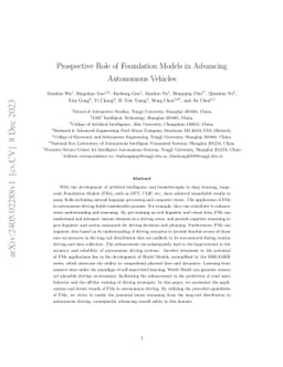 Prospective Role of Foundation Models in Advancing Autonomous Vehicles