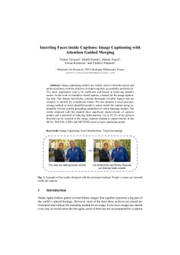 Inserting Faces inside Captions: Image Captioning with Attention Guided
  Merging