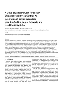 A Cloud-Edge Framework for Energy-Efficient Event-Driven Control: An
  Integration of Online Supervised Learning, Spiking Neural Networks and Local
  Plasticity Rules
