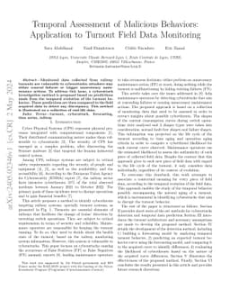 Temporal assessment of malicious behaviors: application to turnout field
  data monitoring