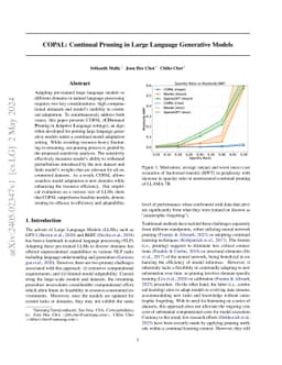 COPAL: Continual Pruning in Large Language Generative Models