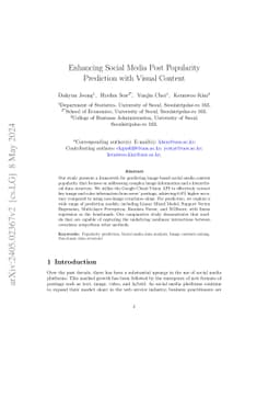 Enhancing Social Media Post Popularity Prediction with Visual Content