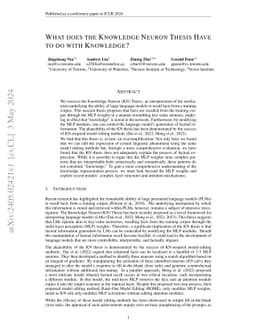 What does the Knowledge Neuron Thesis Have to do with Knowledge?