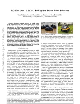 ROS2swarm - A ROS 2 Package for Swarm Robot Behaviors