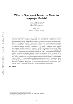What is Sentiment Meant to Mean to Language Models?