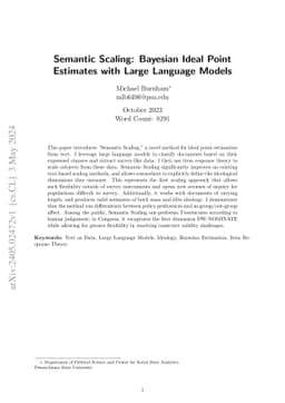 Semantic Scaling: Bayesian Ideal Point Estimates with Large Language
  Models