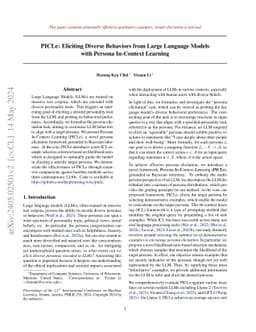PICLe: Eliciting Diverse Behaviors from Large Language Models with
  Persona In-Context Learning