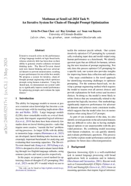 Mothman at SemEval-2024 Task 9: An Iterative System for Chain-of-Thought
  Prompt Optimization