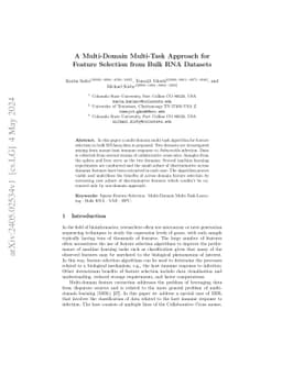 A Multi-Domain Multi-Task Approach for Feature Selection from Bulk RNA
  Datasets