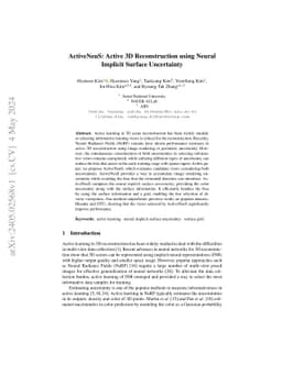 Active Neural 3D Reconstruction with Colorized Surface Voxel-based View
  Selection