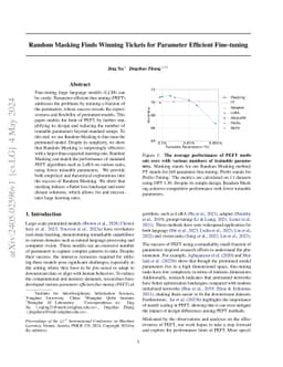 Random Masking Finds Winning Tickets for Parameter Efficient Fine-tuning